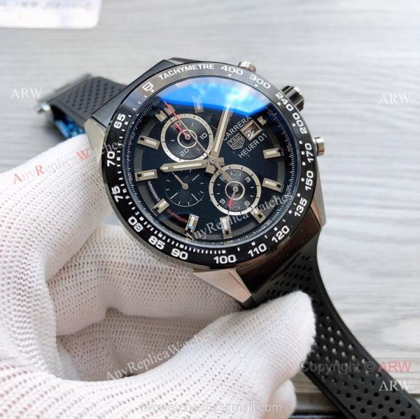 Best Quality Copy Tag Heuer Carrera Heuer 01 Watch Silver and Black Best Quality Copy Tag Heuer Carrera Heuer 01 Watch Silver and Black