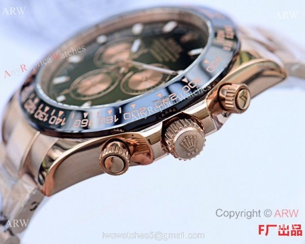 Rolex Daytona Rose Gold Ceramic Bezel Black Dial Watch 43mm Rolex Daytona Rose Gold Ceramic Bezel Black Dial Watch 43mm