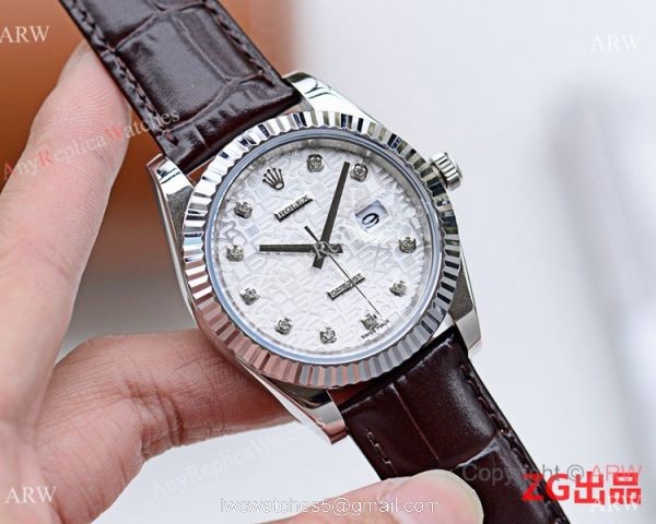 NEW UPGRADED Copy Rolex Datejust II Watch 41mm Diamond Markers Leather Strap NEW UPGRADED Copy Rolex Datejust II Watch 41mm Diamond Markers Leather Strap