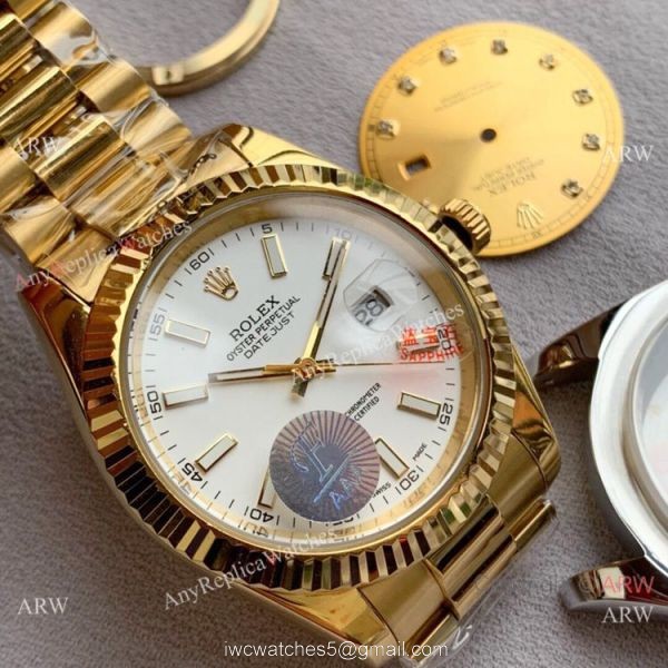 Upgraded Rolex Datejust II All White Dial Gold Presidential Watch 40mm Upgraded Rolex Datejust II All White Dial Gold Presidential Watch 40mm
