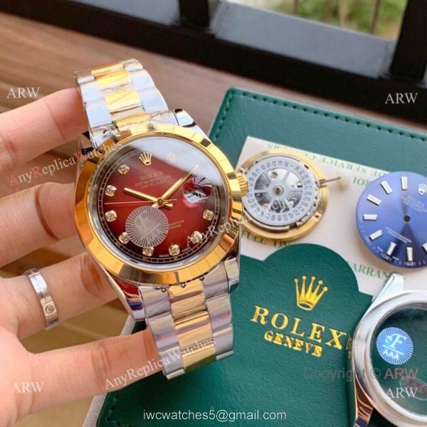 Upgraded Rolex Datejust II Replica Watch 41mm Two Tone Blue Diamond Face Upgraded Rolex Datejust II Replica Watch 41mm Two Tone Blue Diamond Face
