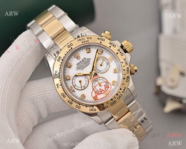 Copy Rolex Cosmograph Daytona 40 Watch Brown Dial with Diamond Markers Copy Rolex Cosmograph Daytona 40 Watch Brown Dial with Diamond Markers