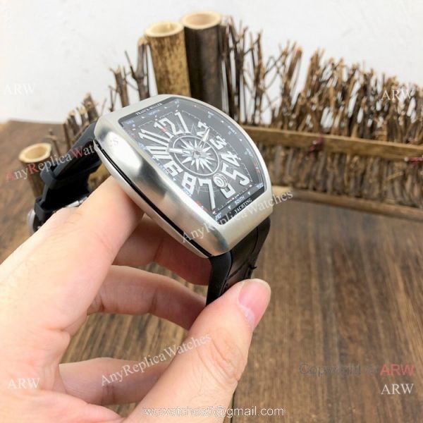Knockoff Franck Muller Vanguard V45 Men Watch SS Black Arabic Dial Knockoff Franck Muller Vanguard V45 Men Watch SS Black Arabic Dial