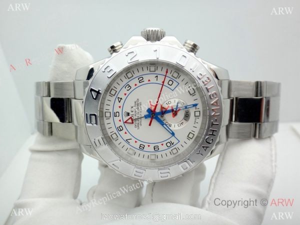 Copy Rolex Yacht-Master II Stainless Steel White Face Watch 44mm Copy Rolex Yacht-Master II Stainless Steel White Face Watch 44mm