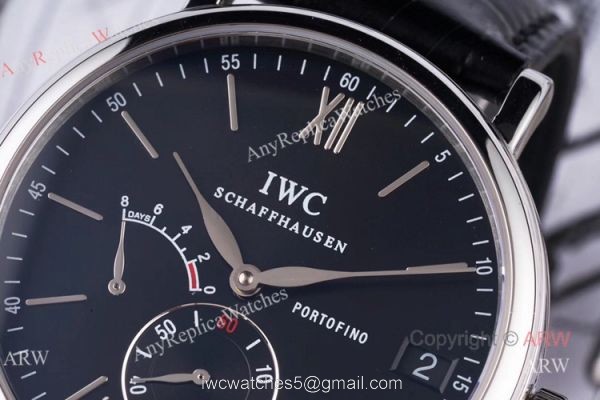 Swiss Replica IWC Portofino 8 Days Black Dial Power Reserve Automatic Watch Swiss Replica IWC Portofino 8 Days Black Dial Power Reserve Automatic Watch