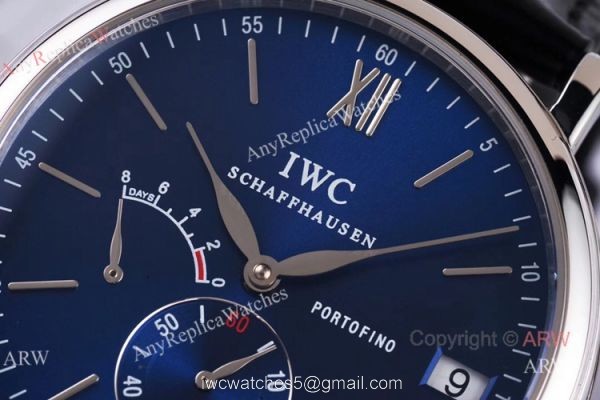 Swiss Replica IWC Portofino 8 Days Power Reserve Blue Dial Men Watch Swiss Replica IWC Portofino 8 Days Power Reserve Blue Dial Men Watch