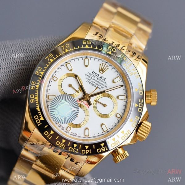 Swiss Quality Daytona Rolex Copy Watch Ceramic Bezel Yellow Gold 40mm Swiss Quality Daytona Rolex Copy Watch Ceramic Bezel Yellow Gold 40mm