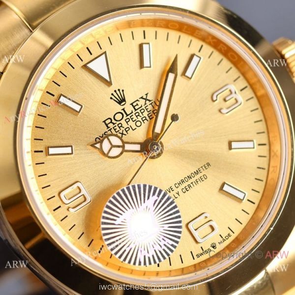 Swiss Quality Rolex Explorer All Gold Men Watch Citizen 8215 Movement Swiss Quality Rolex Explorer All Gold Men Watch Citizen 8215 Movement