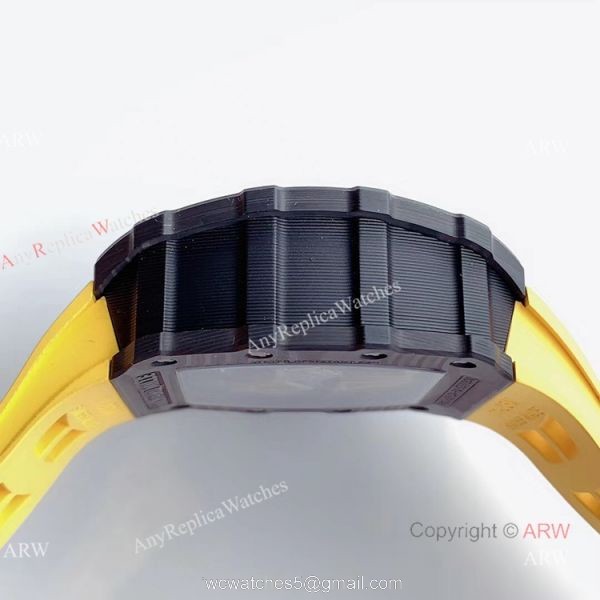 KV Factory V2 Upgraded Carbon Richard Mille RM011 Yellow Rubber Band Replica Watches For Sale KV Factory V2 Upgraded Carbon Richard Mille RM011 Yellow Rubber Band Replica Watches For Sale