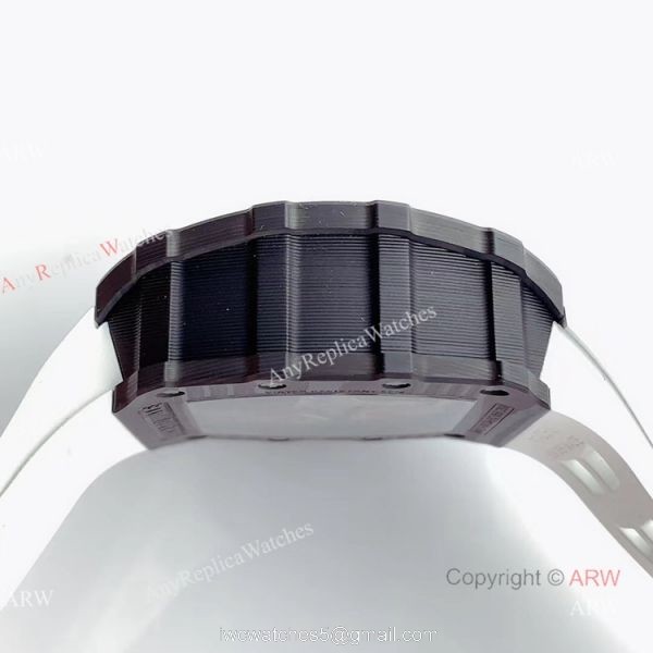KV Factory V2 Upgraded Carbon Richard Mille Skeleton RM011 White Rubber Band Replica Watches KV Factory V2 Upgraded Carbon Richard Mille Skeleton RM011 White Rubber Band Replica Watches