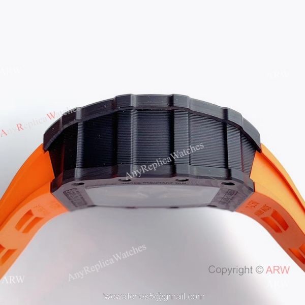 KV Factory V2 Upgraded Knockoff Richard Mille RM011 Orange Rubber Band Carbon Watch KV Factory V2 Upgraded Knockoff Richard Mille RM011 Orange Rubber Band Carbon Watch