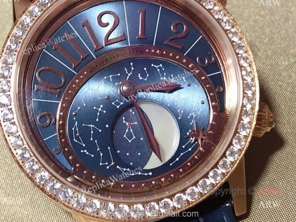 New Replica Jaeger-Lecoultre Rendez-Vous Moon Serenity Rose Gold Blue Dial Diamond Watch 36mm New Replica Jaeger-Lecoultre Rendez-Vous Moon Serenity Rose Gold Blue Dial Diamond Watch 36mm