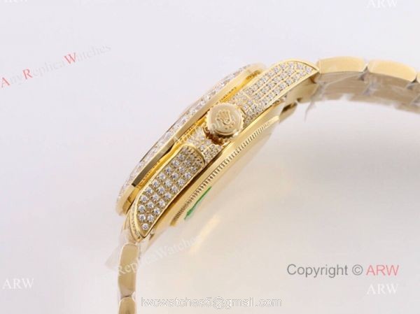 Iced Out Rolex Submariner 116610 All Gold Replica Watches For Men Iced Out Rolex Submariner 116610 All Gold Replica Watches For Men
