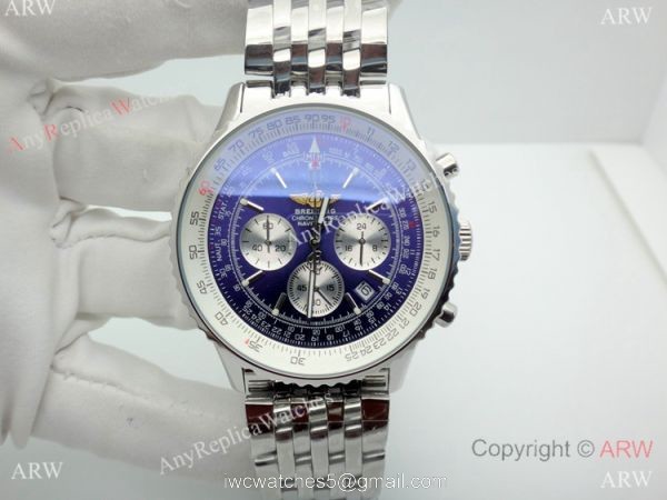 Breitling Navitimer 46MM Watch Stainless Steel Blue Chronograph Dial Breitling Navitimer 46MM Watch Stainless Steel Blue Chronograph Dial