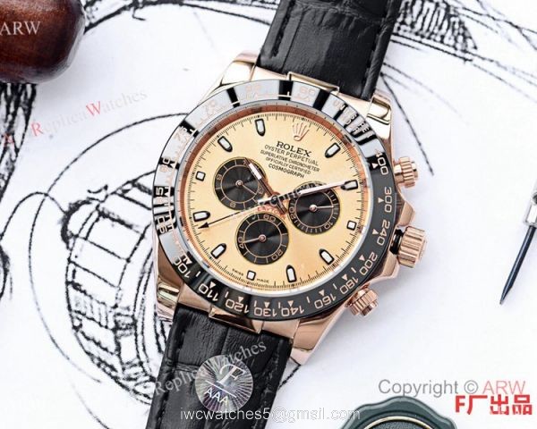 New Rolex Daytona Rose Gold Ceramic Bezel Replica Watch 43mm New Rolex Daytona Rose Gold Ceramic Bezel Replica Watch 43mm