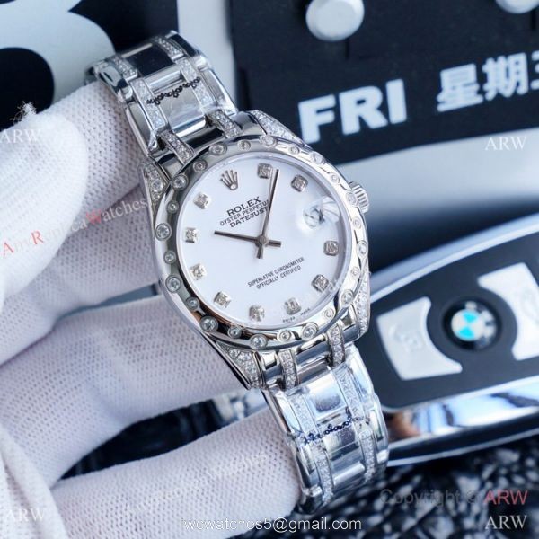 Rolex Lady Masterpiece Stainless Steel Blue Diamond Dial Watches 34mm Clone Rolex Datejust Watch Rolex Lady Masterpiece Stainless Steel Blue Diamond Dial Watches 34mm Clone Rolex Datejust Watch
