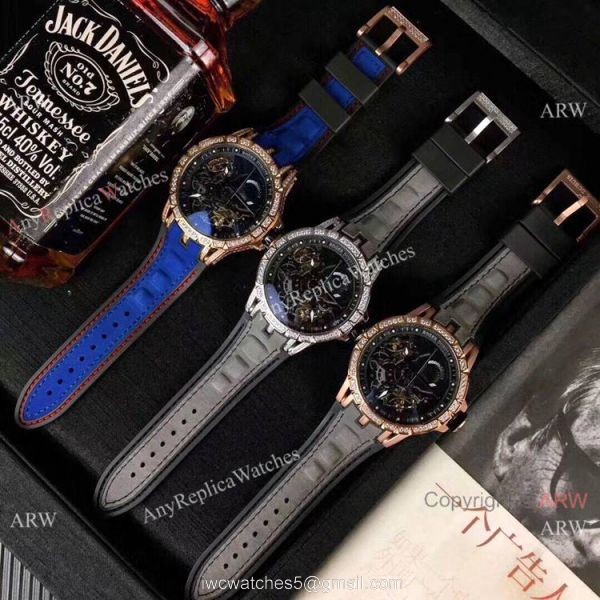 Copy Roger Dubuis Excalibur Automatic Skeleton SS Diamond Watch Gray Gummy Strap Copy Roger Dubuis Excalibur Automatic Skeleton SS Diamond Watch Gray Gummy Strap