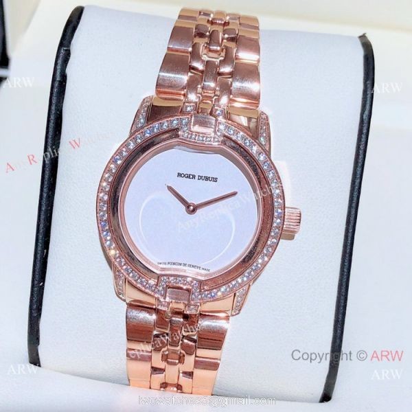 Copy Roger Dubuis Velvet Quartz Watches Rose Gold Black Dial Copy Roger Dubuis Velvet Quartz Watches Rose Gold Black Dial