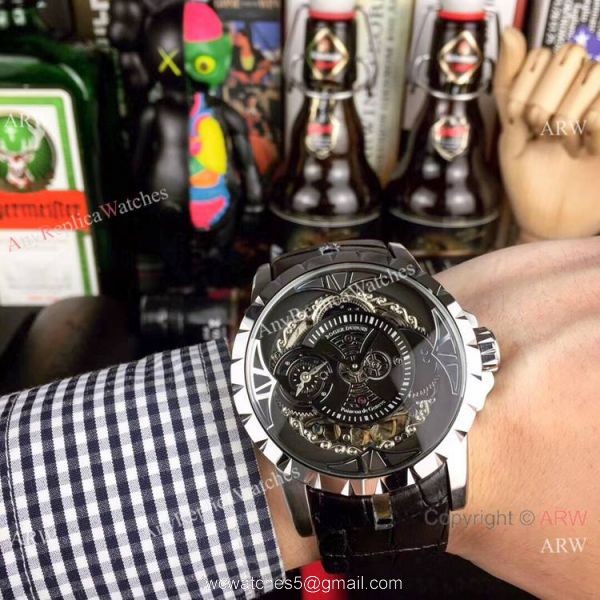 Copy Roger Dubuis Excalibur Quatuor Watches SS Blue Dial Copy Roger Dubuis Excalibur Quatuor Watches SS Blue Dial