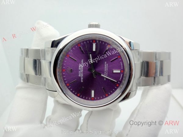 Copy Rolex Oyster Perpetual Purple Dial Stainless Steel Watch 39MM Copy Rolex Oyster Perpetual Purple Dial Stainless Steel Watch 39MM
