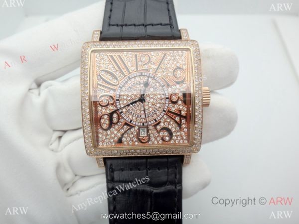 Replica Franck Muller Master Square Watch Rose Gold Full Diamond Automatic Replica Franck Muller Master Square Watch Rose Gold Full Diamond Automatic