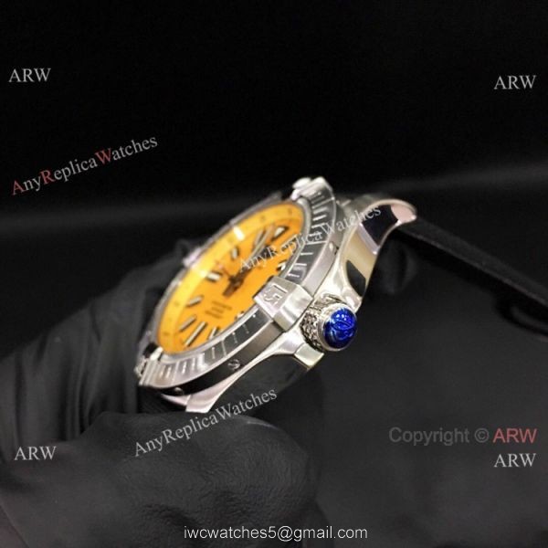 Breitling Avenger II Seawolf Watch Stianless Steel and Yellow Face Breitling Avenger II Seawolf Watch Stianless Steel and Yellow Face