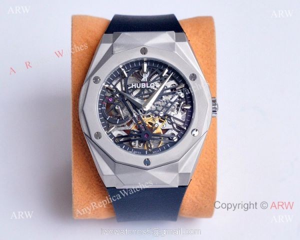 Copy Hublot Classic Fusion Skeleton SS Black Bezel Watches Copy Hublot Classic Fusion Skeleton SS Black Bezel Watches