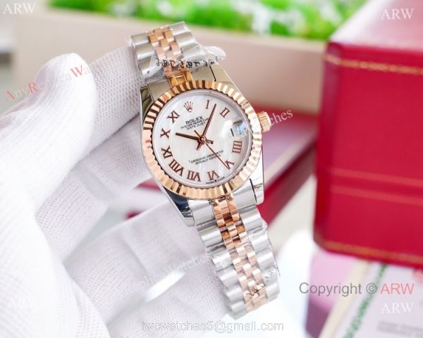 Copy Rolex Datejust Gold White Face 31MM Wristwatch Diamond Bezel Copy Rolex Datejust Gold White Face 31MM Wristwatch Diamond Bezel
