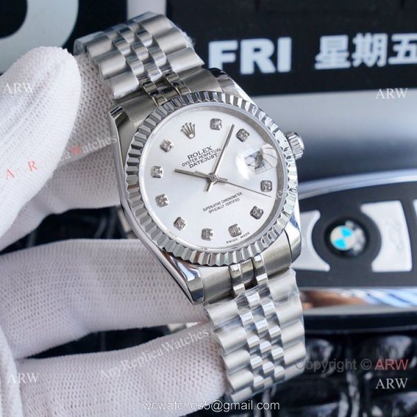 Fake Rolex Oyster Perpetual Datejust 36mm Watches 2-Tone Silver Diamond Fake Rolex Oyster Perpetual Datejust 36mm Watches 2-Tone Silver Diamond