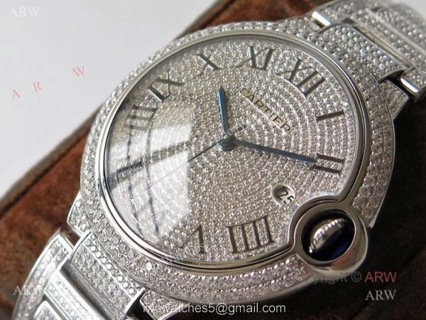 (TW) Fully Iced Out Cartier Ballon Bleu Diamond Watch Best Replica (TW) Fully Iced Out Cartier Ballon Bleu Diamond Watch Best Replica