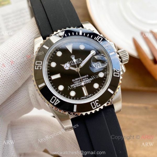 Best Quality Rolex Submariner Clone Green Dial Rubber Strap Watches 40mm Best Quality Rolex Submariner Clone Green Dial Rubber Strap Watches 40mm