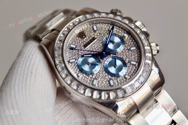 New Full Diamond Rolex Daytona Stainless Steel Swiss 7750 Replica Watch New Full Diamond Rolex Daytona Stainless Steel Swiss 7750 Replica Watch