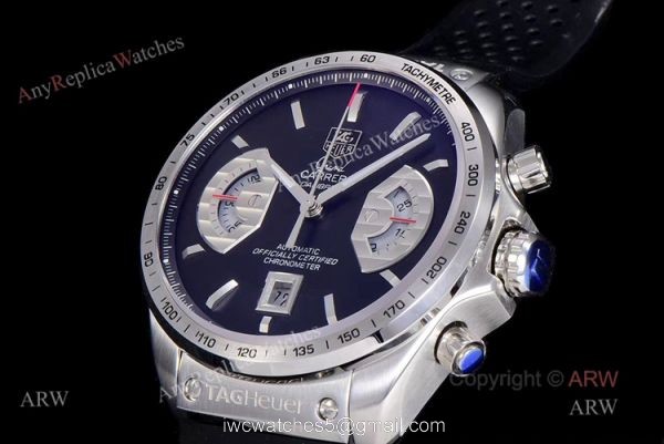 Black Tag Heuer Carrera Automatic Asia 7750 Replica Watches For Men Black Tag Heuer Carrera Automatic Asia 7750 Replica Watches For Men