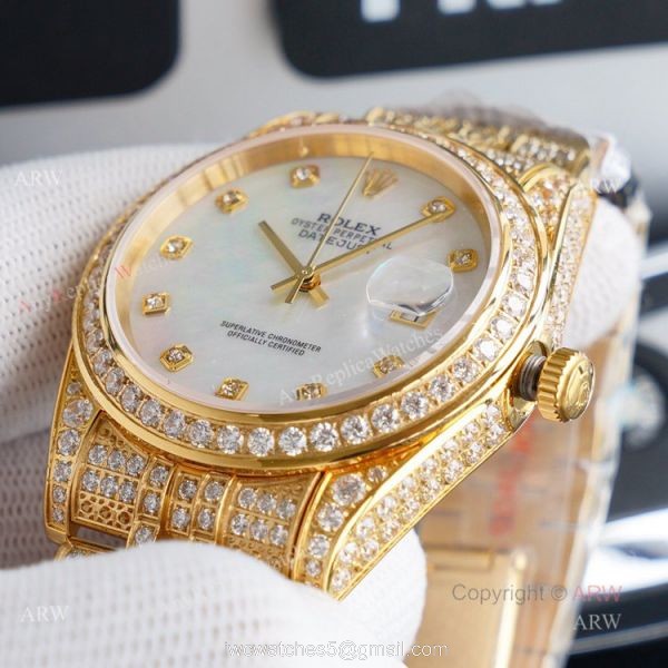 Gold Rolex Oyster Perpetual Datejust With Diamonds 41mm Replica Watch Gold Rolex Oyster Perpetual Datejust With Diamonds 41mm Replica Watch
