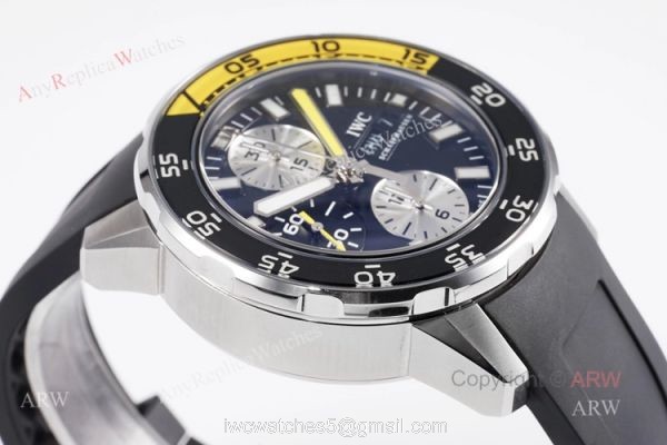 Replica IWC Aquatimer Chronograph Black Yellow Bezel Asia 7750 Watch 44mm Replica IWC Aquatimer Chronograph Black Yellow Bezel Asia 7750 Watch 44mm
