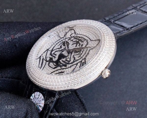 Swiss Grade Cartier Panther Diamonds Cartier Watch Copy Men 44mm Swiss Grade Cartier Panther Diamonds Cartier Watch Copy Men 44mm
