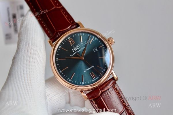 High Quality IWC Portofino Rose Gold Blue Dial Automatic Replica Watch High Quality IWC Portofino Rose Gold Blue Dial Automatic Replica Watch