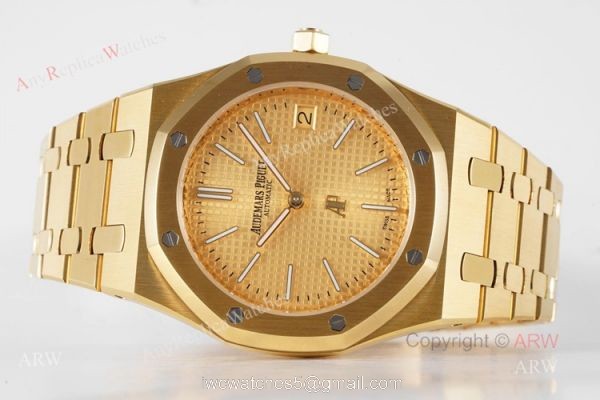 New 15202 Audemars Piguet Royal Oak All Gold Swiss Replica Watch 39mm New 15202 Audemars Piguet Royal Oak All Gold Swiss Replica Watch 39mm