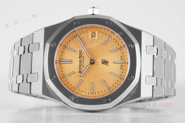 Swiss Replica Audemars Piguet Royal Oak 15202 Gold Dial Stainless Steel Watch 39mm Swiss Replica Audemars Piguet Royal Oak 15202 Gold Dial Stainless Steel Watch 39mm