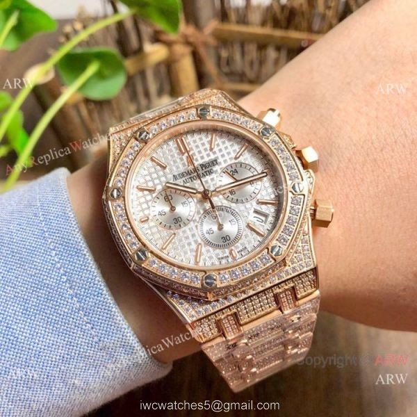 Knockoff Audemars Piguet Royal Oak Full Diamond Watches Gold and Silver Knockoff Audemars Piguet Royal Oak Full Diamond Watches Gold and Silver