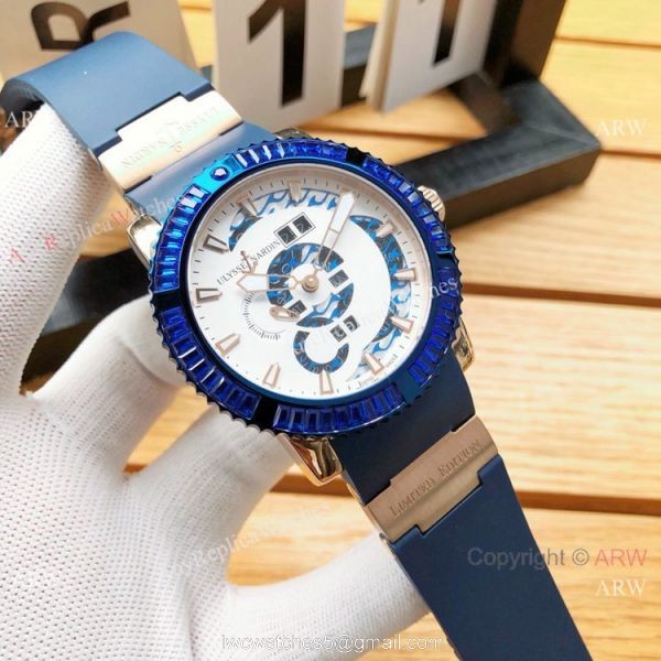 AAA Replica Ulysse Nardin Men Watches SS White Face Diamond Bezel AAA Replica Ulysse Nardin Men Watches SS White Face Diamond Bezel