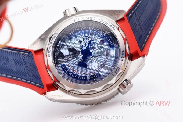 VS Factory Omega Seamaster Planet Ocean 600m White Red Blue Ceramic Bezel Americas Cup Replica Watch VS Factory Omega Seamaster Planet Ocean 600m White Red Blue Ceramic Bezel Americas Cup Replica Watch