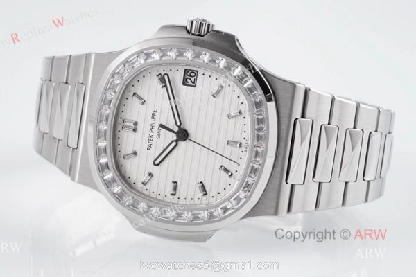 (PPF) V4 Version Best Replica Patek Philippe Diamond Watch With White Dial Diamond Markers (PPF) V4 Version Best Replica Patek Philippe Diamond Watch With White Dial Diamond Markers