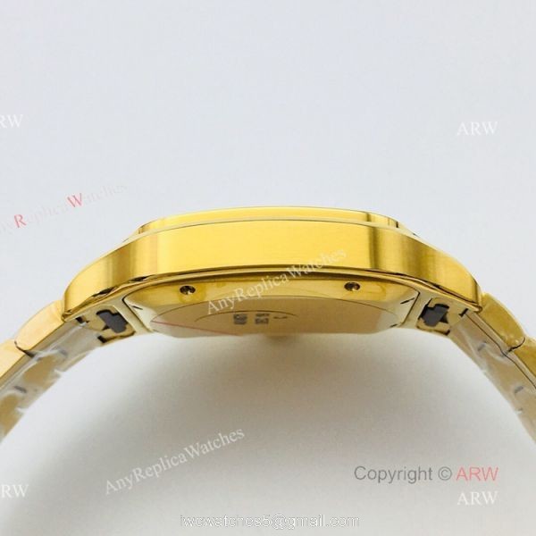 1:1 Copy BV Factory Faux Cartier Santos Yellow Gold Automatic Watch With QuickSwitch Band 1:1 Copy BV Factory Faux Cartier Santos Yellow Gold Automatic Watch With QuickSwitch Band