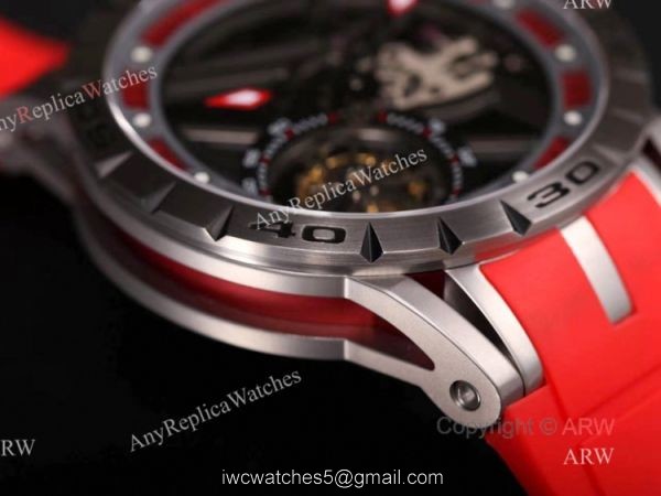 Swiss Replica Roger Dubuis Excalibur Spider Tourbillon Skeleton Watch With Red Rubber Band Swiss Replica Roger Dubuis Excalibur Spider Tourbillon Skeleton Watch With Red Rubber Band