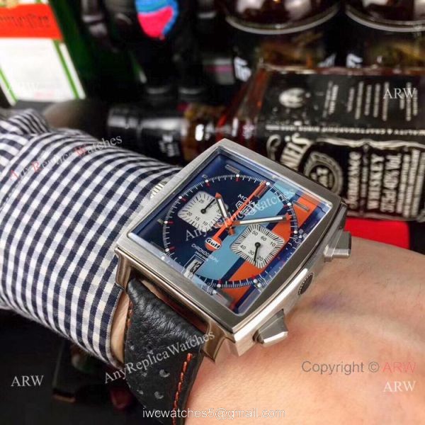 Replica TAG Heuer Monaco Gulf Leather Strap Watches 39mm Replica TAG Heuer Monaco Gulf Leather Strap Watches 39mm