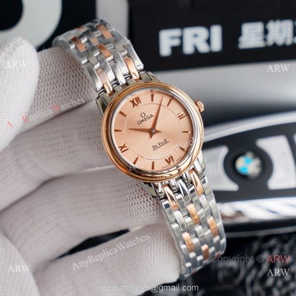 Swiss Quartz Omega De Ville 2-Tone Rose Gold Watches Women Size Swiss Quartz Omega De Ville 2-Tone Rose Gold Watches Women Size