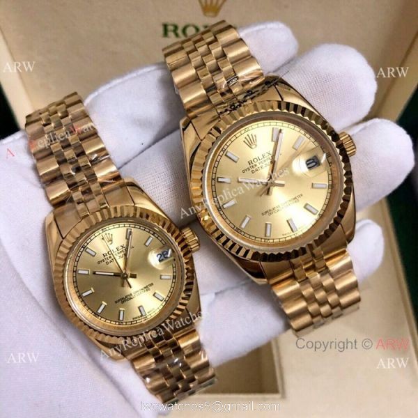 Buy Copy Rolex Datejust Jubilee 36mm and 31mm Watches All Gold White Roman Buy Copy Rolex Datejust Jubilee 36mm and 31mm Watches All Gold White Roman