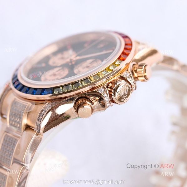 Best Replica Rolex Rose Gold Rainbow Daytona Swiss 7750 Automatic Watch For Men Best Replica Rolex Rose Gold Rainbow Daytona Swiss 7750 Automatic Watch For Men