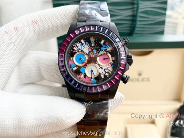 Replica Rolex Daytona Graffiti Dial Men Watches Orange Subdials Replica Rolex Daytona Graffiti Dial Men Watches Orange Subdials